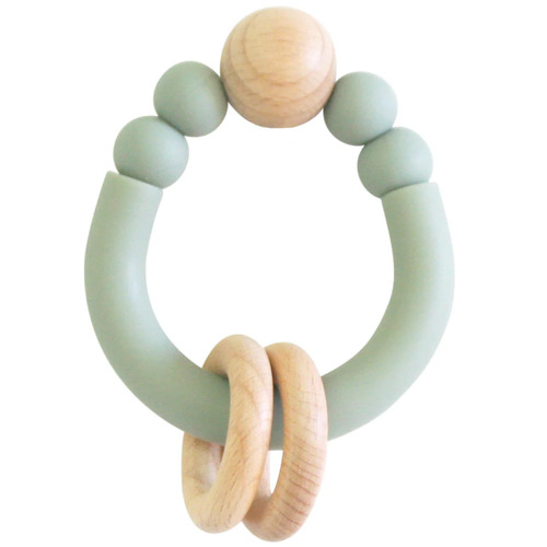 Alimrose Remy Beechwood Silicone Teether - Sage