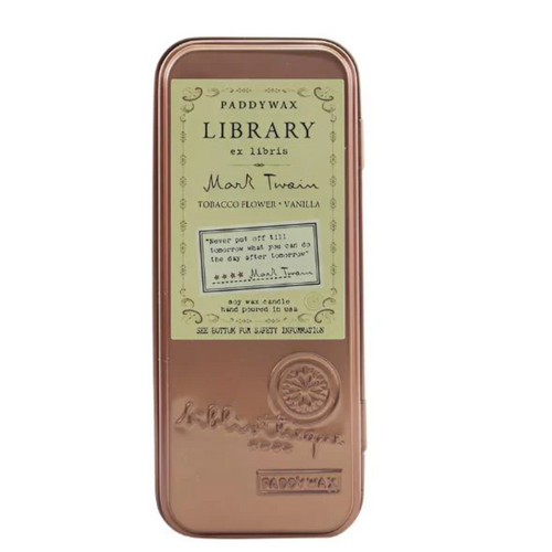 Paddywax Library 2.5oz Two Wick Travel Tin - Mark Twain