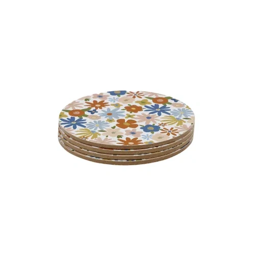 Assemble Billlie S/4 Round Cork Coasters 10cm