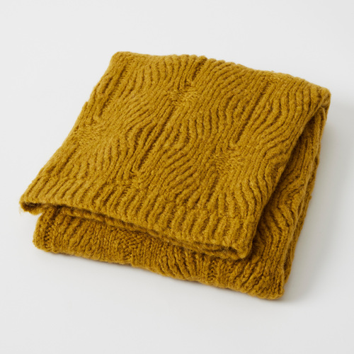 Nordic Kids Florence Wool Blend Baby Blanket - Mustard