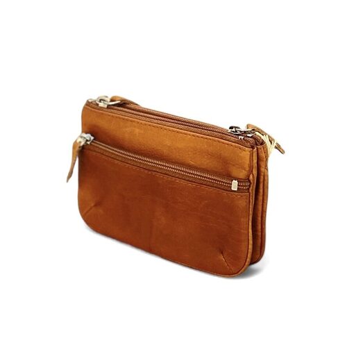 Rugged Hide Maria Coin Wallet - Tan